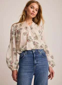Best Shirred Printed Blouse Shirts & Blouses|All Tops
