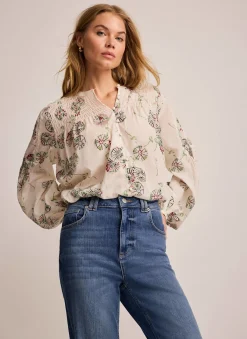 Best Shirred Printed Blouse Shirts & Blouses|All Tops