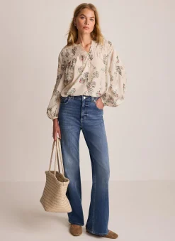 Best Shirred Printed Blouse Shirts & Blouses|All Tops