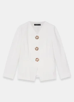 Hot Statement Button Sculpted Jacket Mv Limited|Jackets