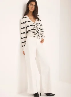 Outlet Cream Wool Blend Bow Detail Cardigan Cardigans|Jumpers & Cardigans