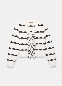 Outlet Cream Wool Blend Bow Detail Cardigan Cardigans|Jumpers & Cardigans