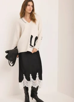 Hot Wool Blend Graphic Love Jumper Jumpers|Jumpers & Cardigans
