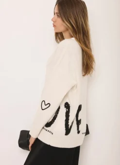 Hot Wool Blend Graphic Love Jumper Jumpers|Jumpers & Cardigans