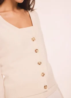 Sale Cream Wool Blend Layered Cardigan Cardigans|Jumpers & Cardigans