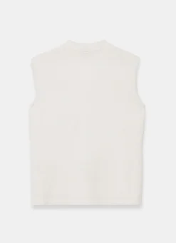 Best Cream Wool Blend Sleeveless Knit Top Knitted Tops|Knitted Tops