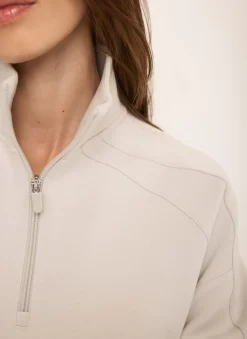 Clearance Cream Zip Detail Sweatshirt Sweatshirts|Sweatshirts