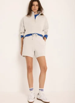 Clearance Cream Zip Detail Sweatshirt Sweatshirts|Sweatshirts