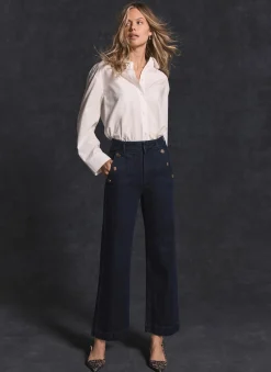 Dark Indigo Cropped Jeans Jeans|Wide Leg Jeans