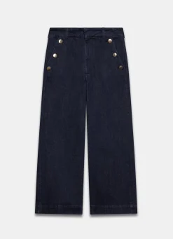 Dark Indigo Cropped Jeans Jeans|Wide Leg Jeans