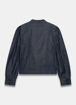 Hot Dark Indigo Denim Long Sleeve Jacket Jackets|Denim Jackets
