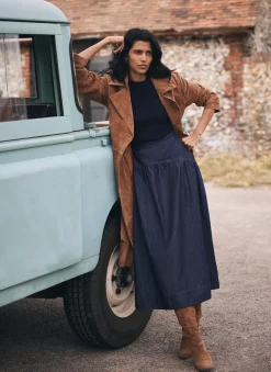 New Dark Indigo Denim Maxi Skirt Maxi Skirts|Skirts