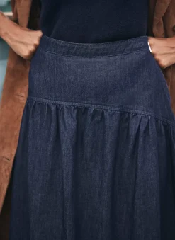 New Dark Indigo Denim Maxi Skirt Maxi Skirts|Skirts
