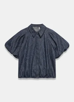 Clearance Dark Indigo Paisley Denim Shirt Shirts & Blouses