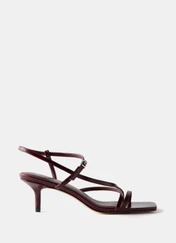 Sale Eli Leather Strappy Kitten Heels Heels|Heels