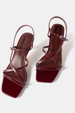 Sale Eli Leather Strappy Kitten Heels Heels|Heels