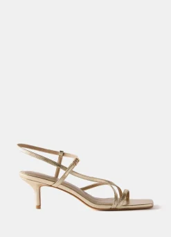 Discount Eli Leather Strappy Kitten Heels Heels|Heels