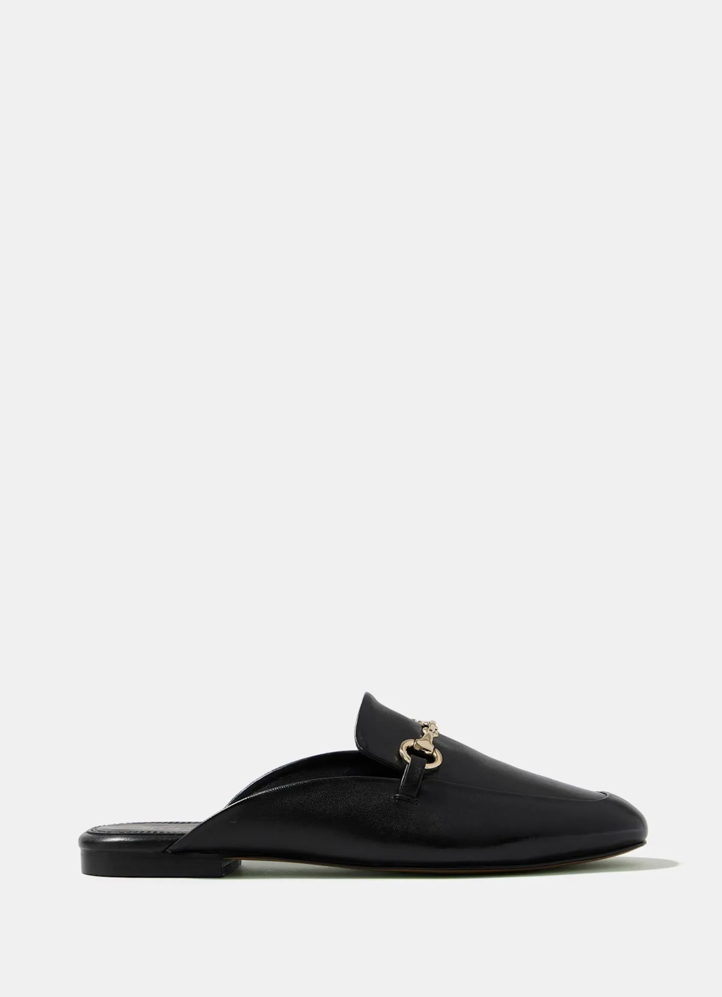 Best Faye Leather Backless Loafers Flat Shoes