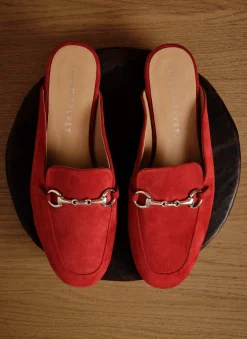 Faye Suede Backless Loafers Flat Shoes
