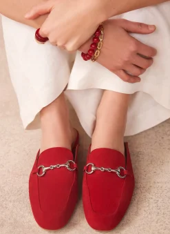 Faye Suede Backless Loafers Flat Shoes