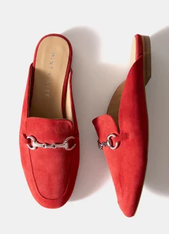 Faye Suede Backless Loafers Flat Shoes