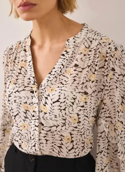 Sale Floral Print Ruffle Blouse Shirts & Blouses