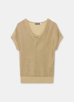 Online Metallic Knit Top Knitted Tops|Knitted Tops
