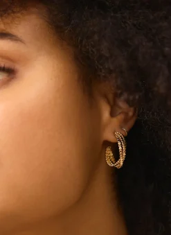 Best Tone Crossover Hoop Earrings Jewellery|Jewelry