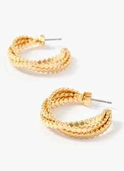 Best Tone Crossover Hoop Earrings Jewellery|Jewelry