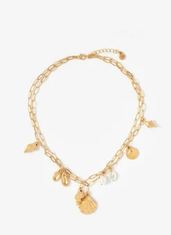 New Tone Double Layered Charm Necklace Jewellery|Jewelry
