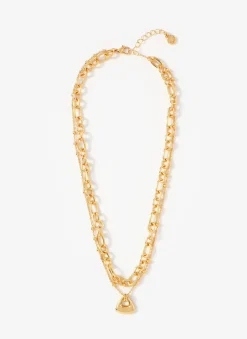 Clearance Tone Double Layered Chain Necklace Jewellery|Jewelry