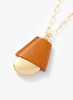 New Tone Faux Leather Cased Pendant Necklace Jewellery|Jewelry