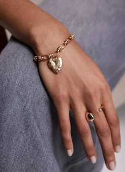 Clearance Tone Heart Charm Bracelet Jewellery|Jewelry