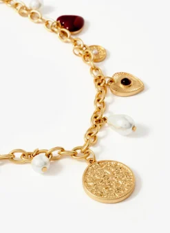 Best Tone Multi Charm Necklace Jewellery|Jewelry