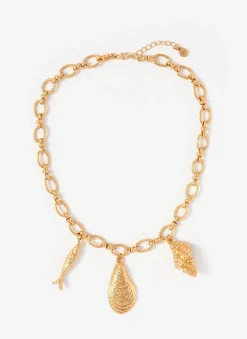Tone Shell Statement Charm Necklace Jewellery|Jewelry