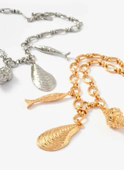Tone Shell Statement Charm Necklace Jewellery|Jewelry