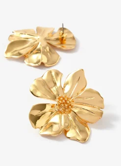 Clearance Tone Statement Flower Earrings Jewellery|Jewelry