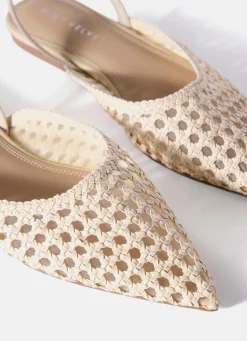 Hot Grace Cream Woven Ballet Flats Flat Shoes