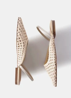 Hot Grace Cream Woven Ballet Flats Flat Shoes