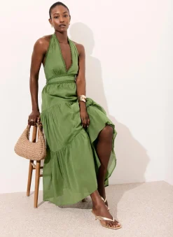 New Cotton Halter Maxi Dress Summer Dresses|Maxi Dresses