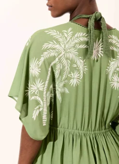Clearance Palm Print Maxi Beach Dress Summer Dresses|Maxi Dresses