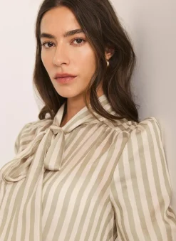 New Striped Puff Sleeve Blouse Shirts & Blouses