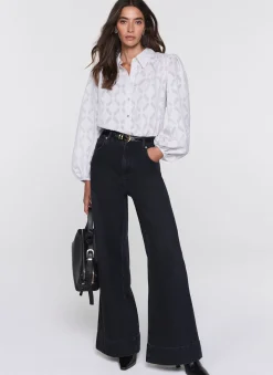 Diamond Striped Jacquard Shirt Shirts & Blouses