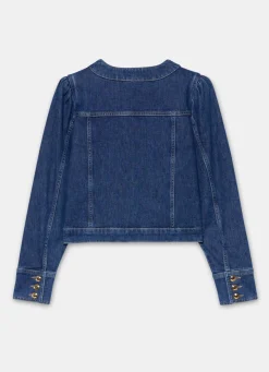 Clearance Indigo Plait Detail Denim Jacket Jackets|Denim Jackets