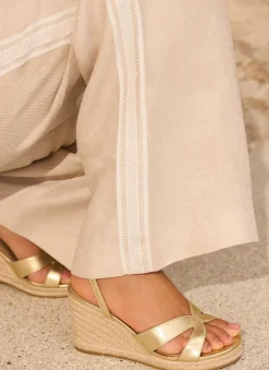 Hot Jase Leather Espadrille Wedges Heels|Heels