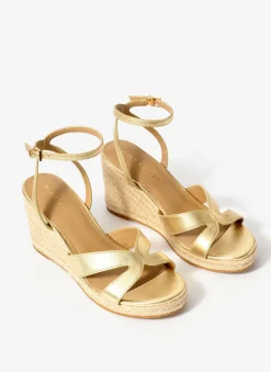 Hot Jase Leather Espadrille Wedges Heels|Heels