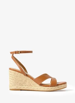 Sale Jase Tan Leather Espadrille Wedges Heels|Heels