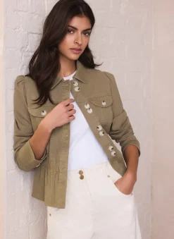 Outlet Cotton Blend Peplum Jacket Jackets