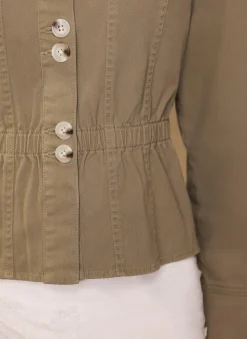 Outlet Cotton Blend Peplum Jacket Jackets