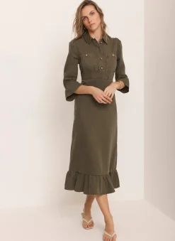 Best Denim Midi Shirt Dress Midi Dresses|Denim Dresses